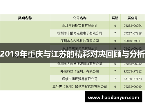 2019年重庆与江苏的精彩对决回顾与分析